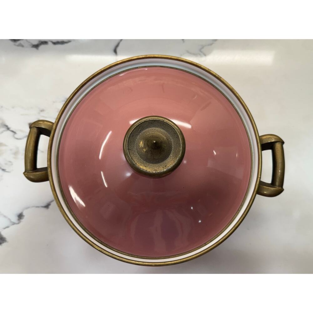 Mikasa Grande Chef Antique Rose UN512  Enamel Metal Ejiri Japan 3.25 Qt. - Picture 2 of 9